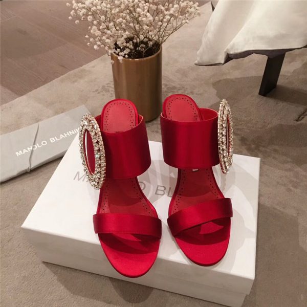 manolo blahnik sandals heels red - Image 5
