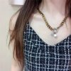 dior chain necklace gold