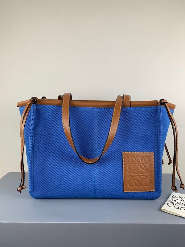 Loewe  Cushion large leather-trimmed canvas tote - Image 8
