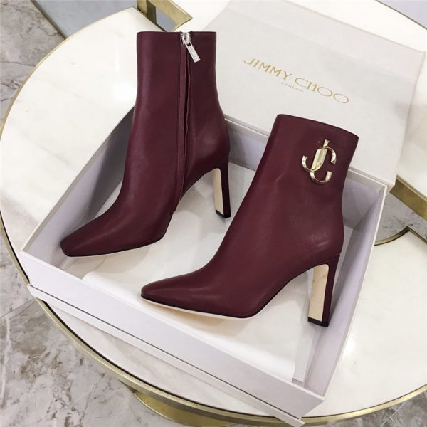 Jimmy Choo Minori 85 Ankle Boots in Red