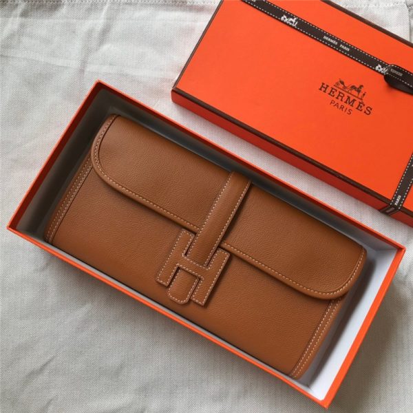 Hermes Jige Elan 29 Clutch Bag Brown