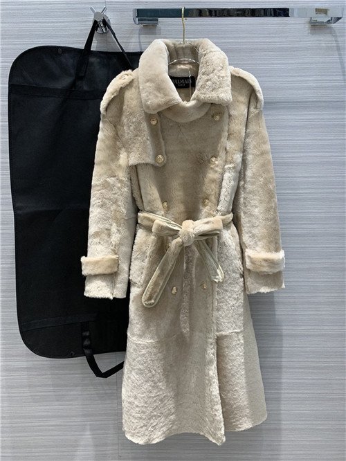 balmain fur coat