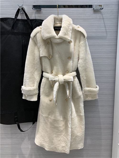 balmain fur coat