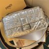 FEND Silver Baguette Shoulder Bag