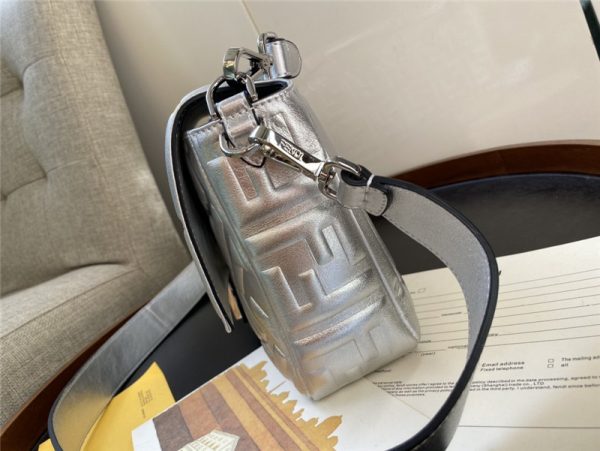 FEND Silver Baguette Shoulder Bag - Image 8
