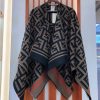 fendi ff poncho in multicolour