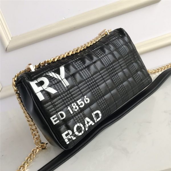 Burberry Small Horseferry Print Quilted Lola Bag in black - Image 3