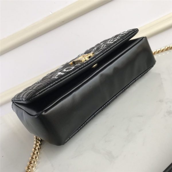 Burberry Small Horseferry Print Quilted Lola Bag in black - Image 6