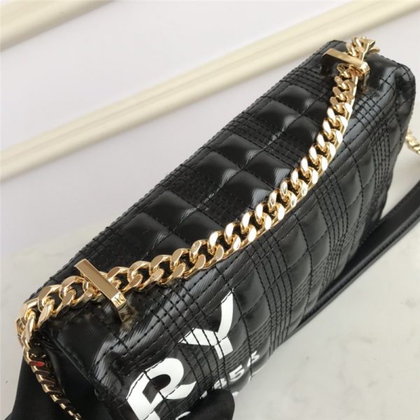 Burberry Small Horseferry Print Quilted Lola Bag in black - Image 7