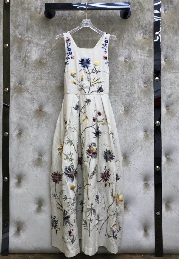 Dior summer  floral embroidery dress