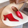 Bottega Veneta block heel sandals red