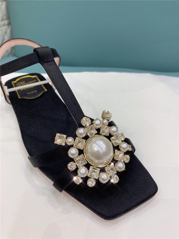 roger vivier SS Pearl Rhinestone Sandals - Image 4