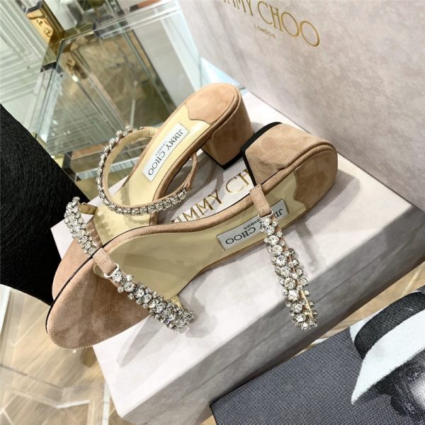 Jimmy Choo Rhinestone Low Heel Sandals - Image 3
