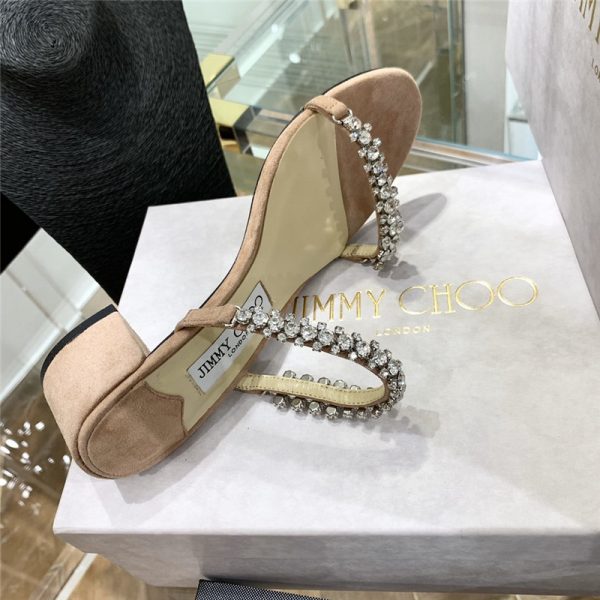 Jimmy Choo Rhinestone Low Heel Sandals - Image 4