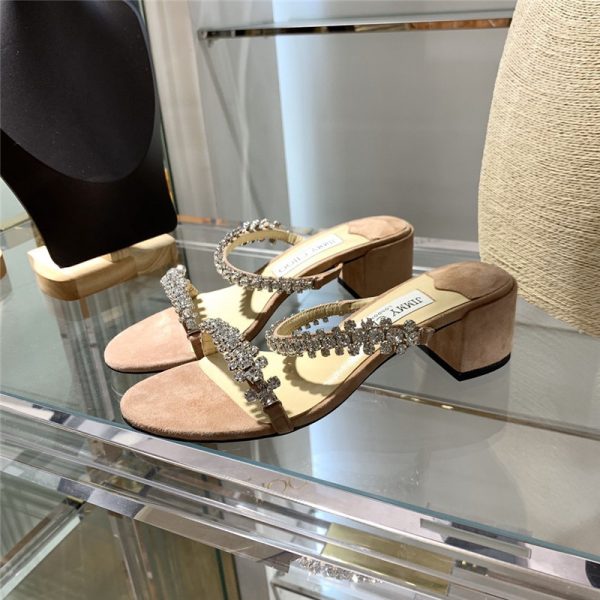 Jimmy Choo Rhinestone Low Heel Sandals - Image 5