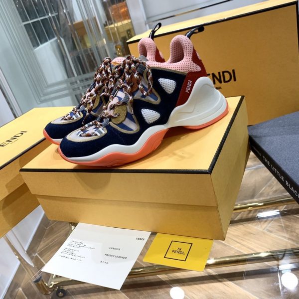 fendi FFluid Suede and Mesh Sneakers - Image 5