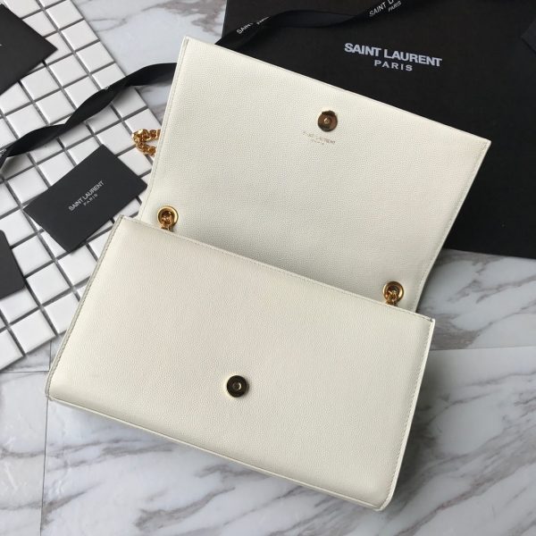 ysl caviar leather chain bag white - Image 4