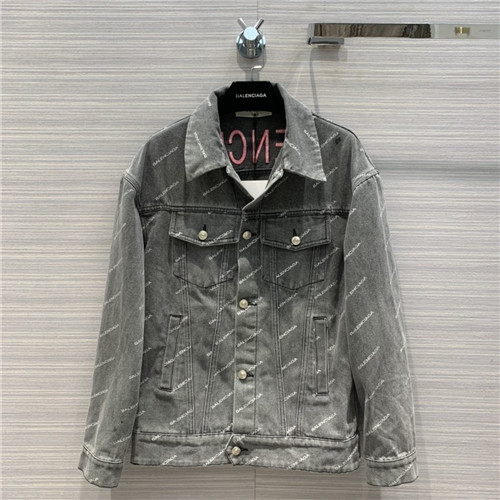 balenciaga denim coats womens