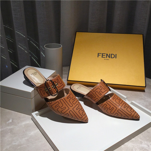 fendi pointed toe wrap flat slippers