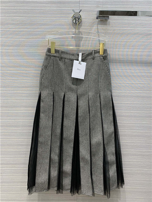 dior mesh pleated skirt