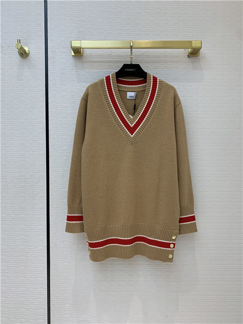 burberry Brown Reese V-Neck Sweater