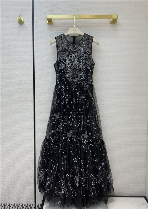 dior embroidered lace dress