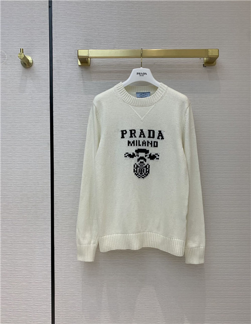 prada logo wool sweater