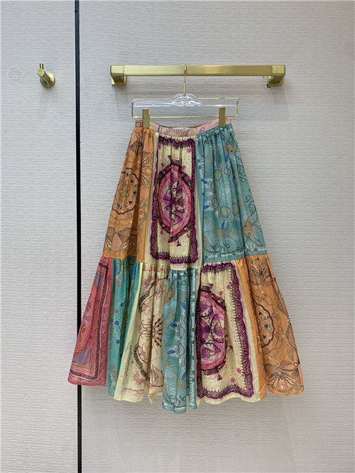 dior stitching long skirt