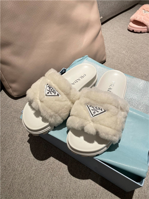 prada fur slippers