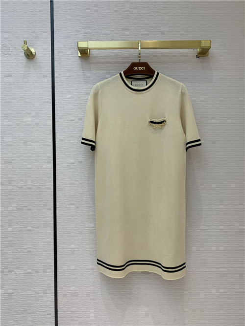 gucci short sleeve knitted dress
