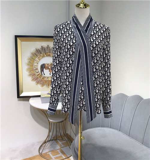 dior logo silk top