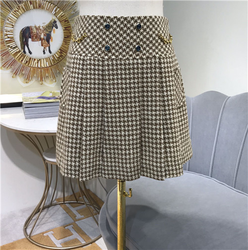 gucci houndstooth wool skirt