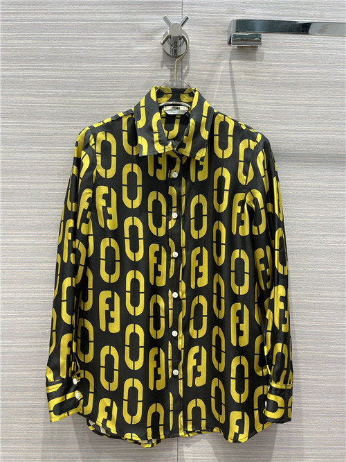 fendi printed silk shirt