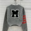 miu miu gray short sweater