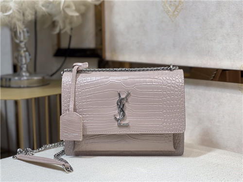 ysl crocodile leather shoulder bag