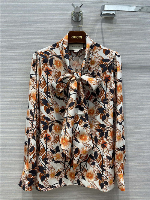 gucci printed silk shirt