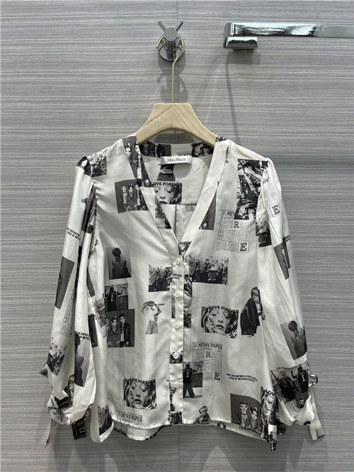 maxmara printed silk shirt