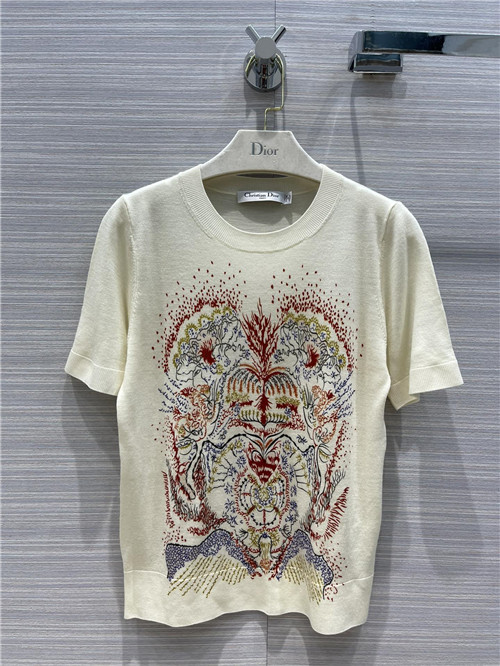dior print short sleeve top