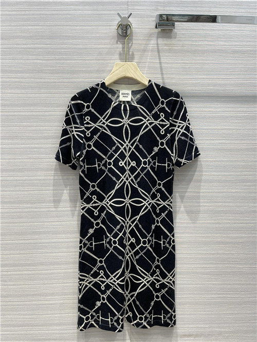 hermes print dress