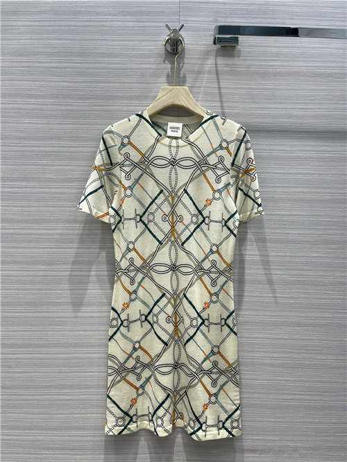 hermes print dress