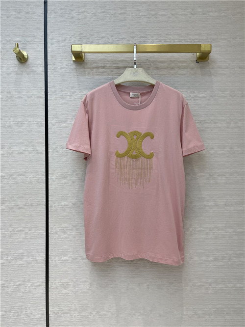 celine logo embroidered t shirt