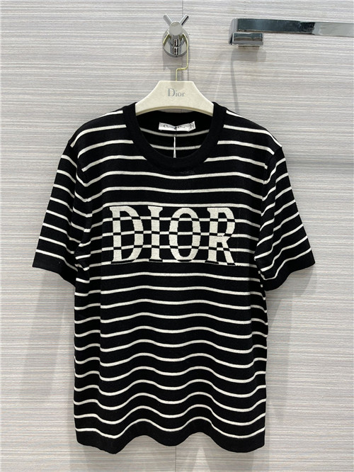 dior striped logo knit short sleeve