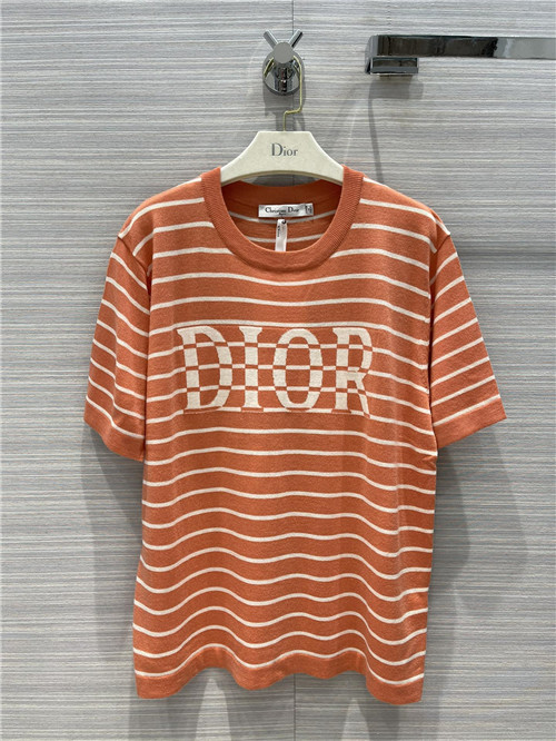 dior striped logo knit short sleeve