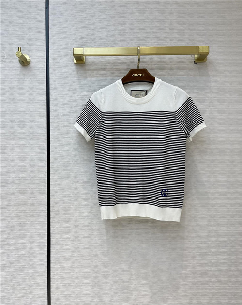 gucci striped knit short sleeve