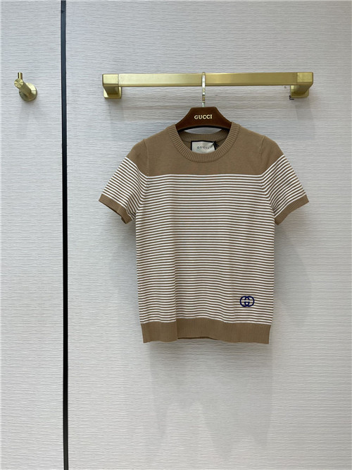 gucci striped knit short sleeve