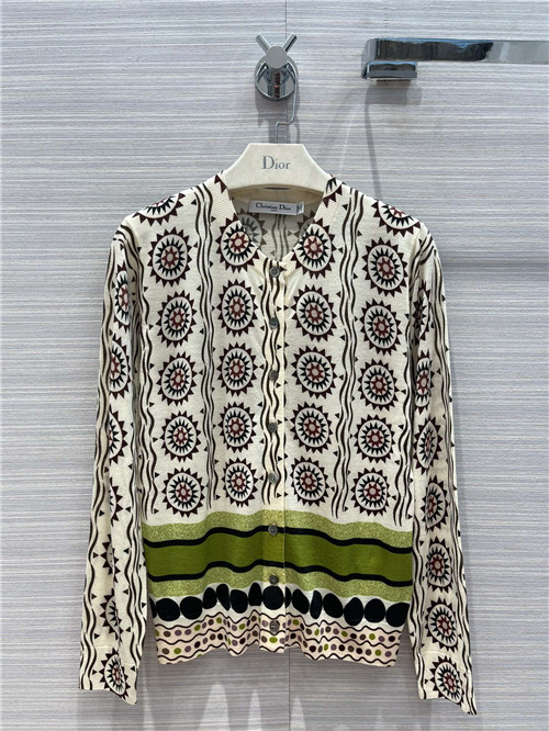 dior stripe polka dot print cardigan