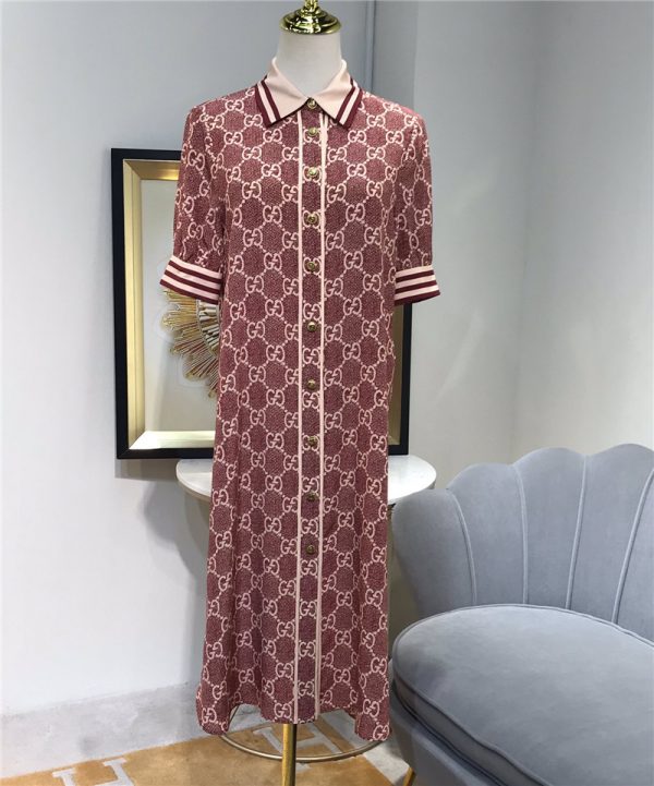 gucci printed silk dress