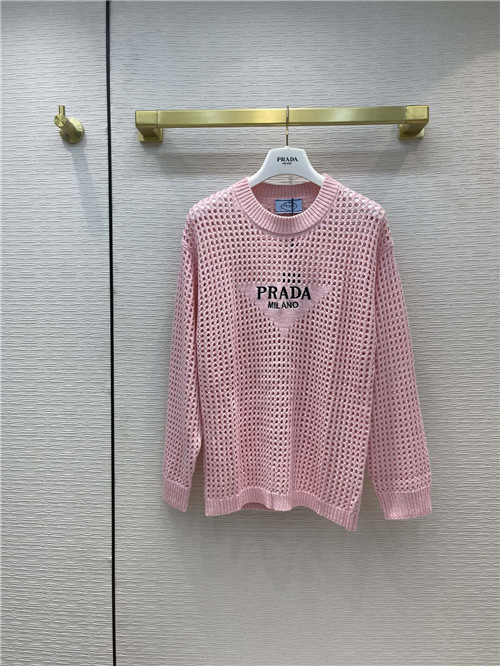Prada Hollow Knit Long Sleeve Sweater