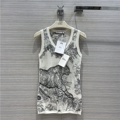 dior embroidered cashmere knit vest