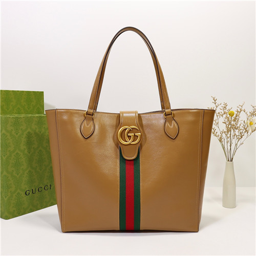 gucci medium tote with double g leather bag